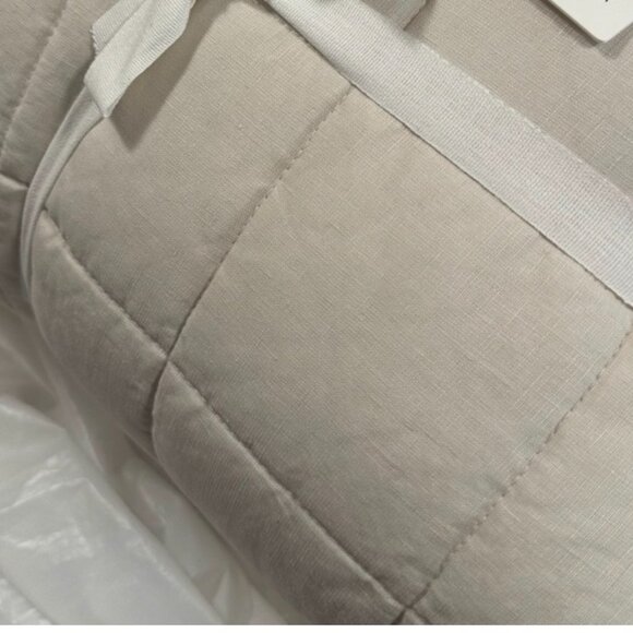 NWT QUINCE European Linen Box Quilt King/Cal King Sand - Picture 5 of 5